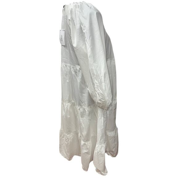 & Other Stories Midi Smocked Bows Bodice Tiers Peasant Beach Boho White S NWT - Picture 4 of 12